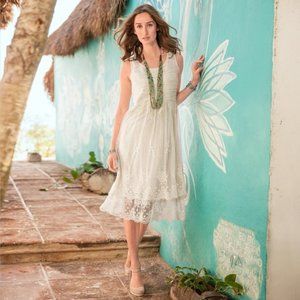 Sundance Grace Defined Lace Dress Cream Greige 8